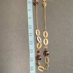 Costume bronze and bead necklace